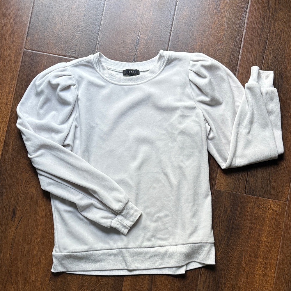 STATE Ivory Puff Sleeve Top size M